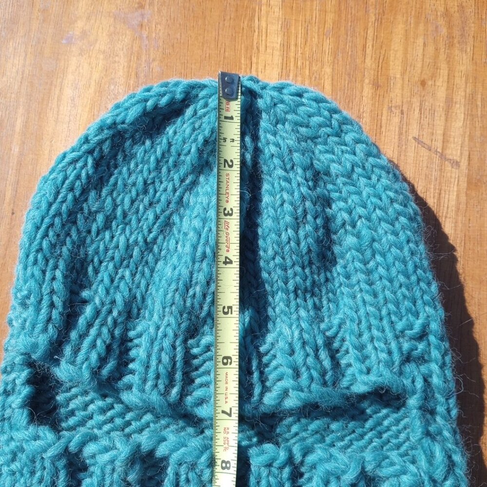 Men's Balaclava Knight Helmet Hat Beanie Neck Gaiter Hoodie Wool Sea Green M - Picture 12 of 13